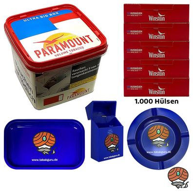 Paramount Volumentabak Ultra Big Box 530g, Winston Hülsen Tablett Metallascher