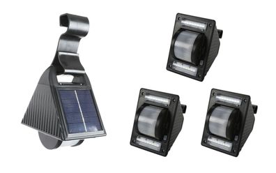 3er-Set Solar Dachrinnenleuchten Solarlampen Zaunleuchte Aussenlampe Gartenlicht