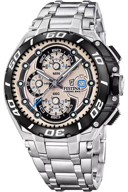 Festina Herrenuhr Chronograph Chrono Bike Stahl/Sandfarben F20754/2