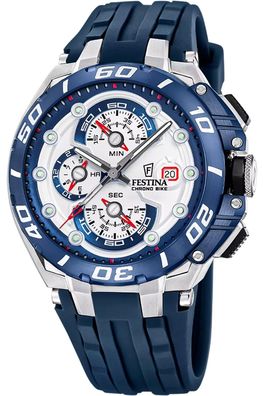 Festina Herrenuhr Chronograph Chrono Bike Silikon Blau F20755/1
