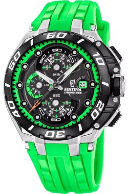 Festina Herrenuhr Chronograph Chrono Bike Silikon Grün F20755/6
