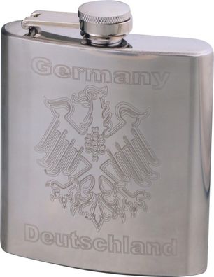 Flachmann Edelstahl poliert "Germany" 6oz/180ml
