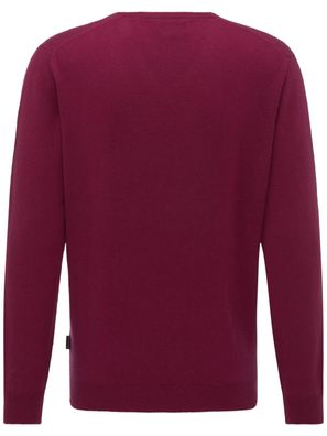 Fynch Hatton Herren Strick Pullover V-Ausschnitt Cashmere rot