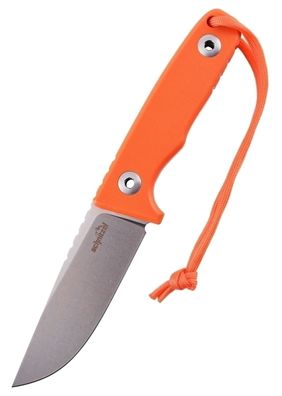 Schnitzel TRI Feststehendes Outdoormesser mit G10 Griff in Orange