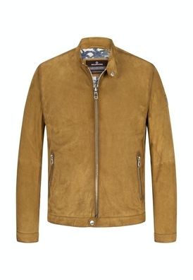 Milestone Herren Übergangsjacke Lederjacke Forest braun
