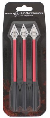 Aluminiumpfeile 6,5'' mit Jagdspitze im 3er Pack
