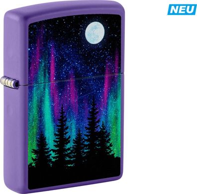 ZIPPO Benzinfeuerzeug "Northern Lights", color Image, lila