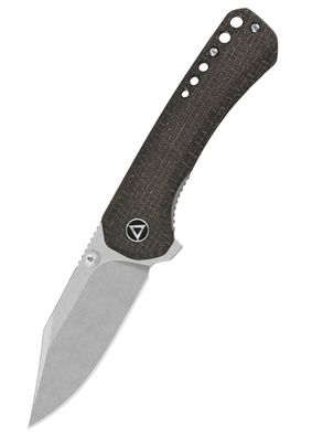 QSP Kestrel Einhandmesser mit Micarta - Griff und Stonewashed Klinge
