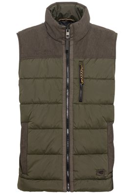 camel active Herren Outdoor Weste mit Cordschulter grün