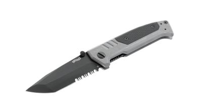 Walther PDP Einhandmesser mit Tantoklinge aus D2-Stahl in Grau