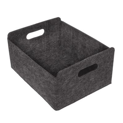 2 x Filz Aufbewahrungsbox 31 x 25 x 15 cm dunkelgrau