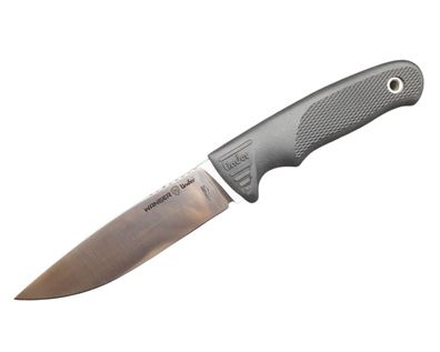 Linder Super Edge 6 feststehendes Messer aus ATS 34 Stahl, Kydexscheide, schwarz