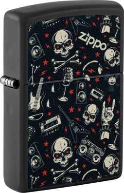 ZIPPO Benzinfeuerzeug "Rock/Metall", color Image, schwarz