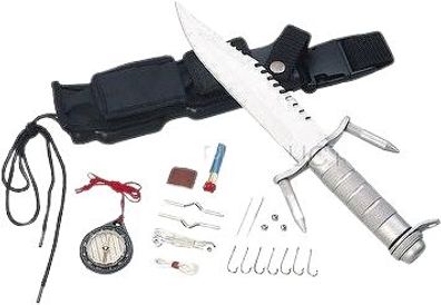 Kantas Ramster Survival Kit, feststehendes Messer, Set, silber