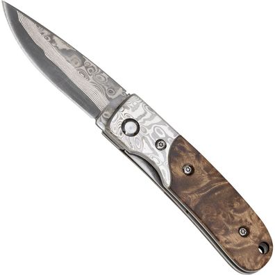 Haller Stahlwaren Damast-Taschenmesser, Wurzelholz