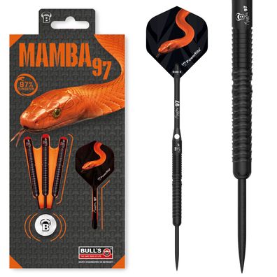Steeldarts Bull´s Mamba97 M6, 97% Tungsten, 25g., Schwarz