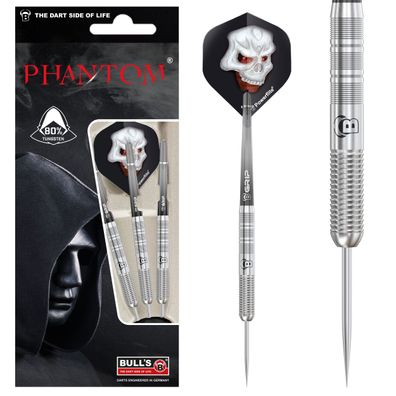 Steeldarts Bull's, Phantom P1, 80% Tungsten, 21g., Silber