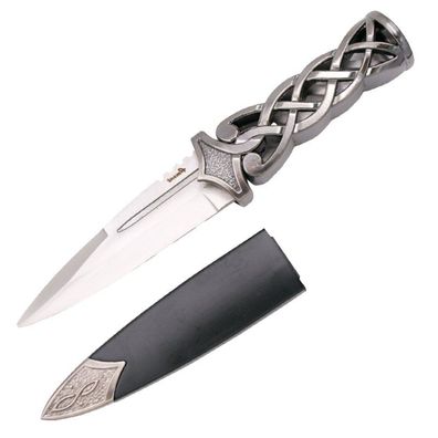 Amont dekorations Keltendolch, Mystik Dolch mit grünem Stein, Silber
