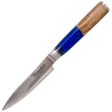 Tramuntana Garniermesser Officemesser,67 Lagen Damast, G10 Stahl, Epoxidharz Wurzelho