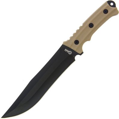 Golan feststehendes Outdoormesser mit Kunststoffgriff, Nylonscheide, 35cm, schwarz be