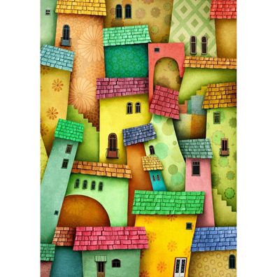 ENJOY Puzzle Glückliche Häuser 1000 Teile