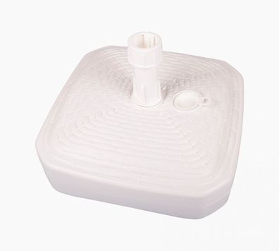 Sonnenschirmständer Weiß 12L befüllbar Rattan Schirmständer Schirmhalter Schirm