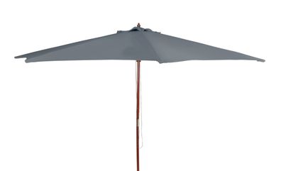 Holz-Sonnenschirm 3m anthrazit Gartenschirm Terrassenschirm Marktschirm