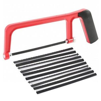 Mini Bügelsäge Metallsäge Set mit 10 Ersatzblättern 15cm