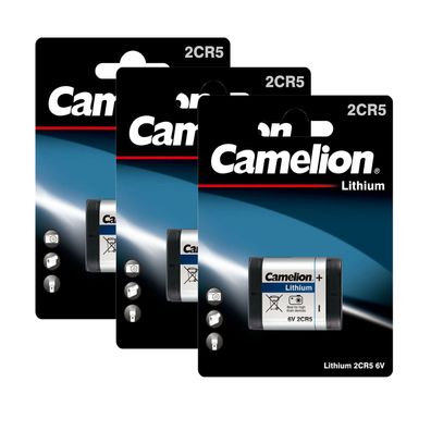 3x Camelion Kamera Spezial 2CR5 Photo Batterie 2CR5 2 CR 5 6V