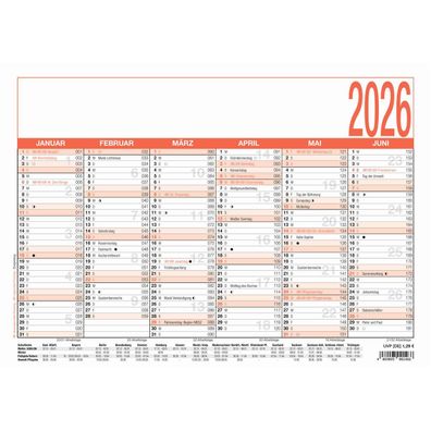 Zettler 907-0000 Tafelkalender 6M/1S