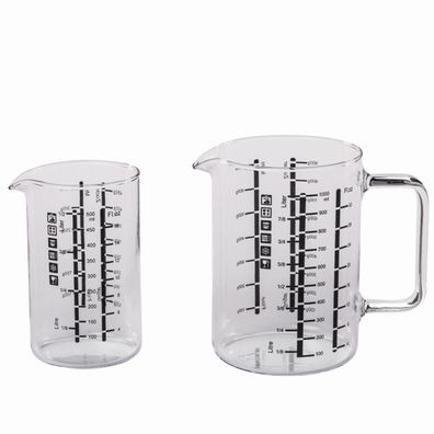 Messbecher-Set Glas 2-teilig 0,5 + 1,0 l