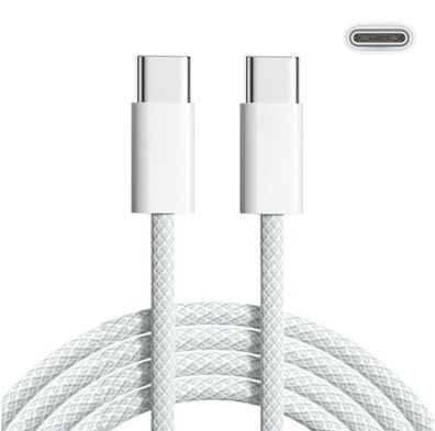 USB C Ladekabel Weiß 60W 0,5m 1m für iPhone Samsung Xiaomi Google Huawei iPad