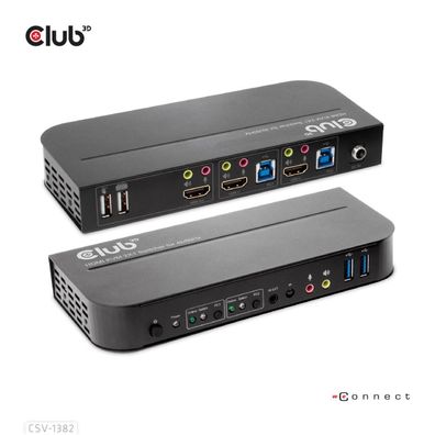 Club 3D CSV-1382 Club3D KVM Switch 4K60Hz 2x HDMI > HDMI/2xUSB/Audio retail