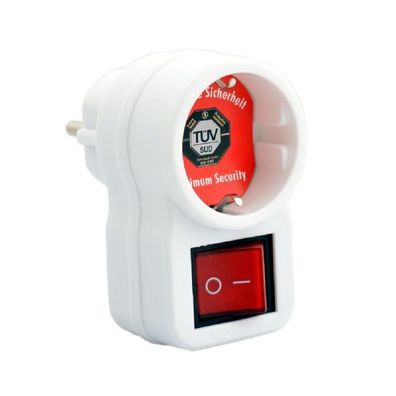 Zwischenstecker Schuko 1-fach mit Schalter TÜV Mehrfachstecker Weiß