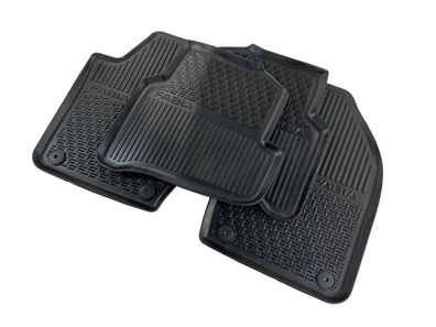 Original Skoda Gummimatten Gummi Fussmatten schwarz Fabia 3 mit Logo Allwetter