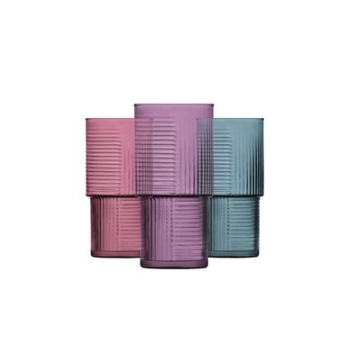 LAV Helen COLOR Gläser-Set - 3-teilig, 400 ml, farbiges Riffle-Design