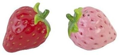 Set Salz und Pfeffer Keramik Erdbeer Frutta, Rot,7x6x6cm je Streuer