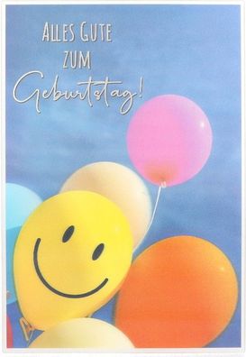 Depesche Klappkarte 3D ART, 12,1x17,5cm, Geburtstagskarte mit Bunten Luftballons und