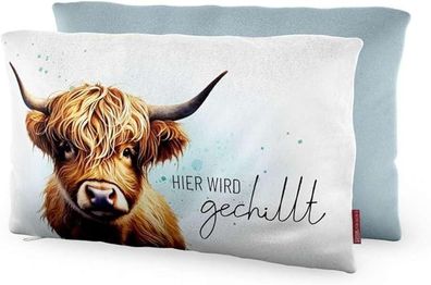 Kissen Dekokissen Kuschelkissen Geschenk Themenwelt: Tierische Freunde (weiß- Rind 3