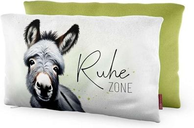 Kissen Dekokissen Kuschelkissen Geschenk Themenwelt: Tierische Freunde (weiß - Esel