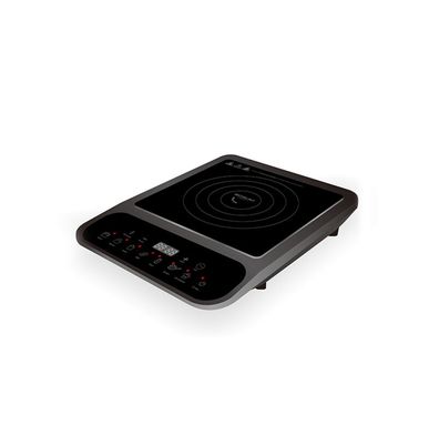 Induktionskochplatte 2000W - Einzelkochplatte mit 8 Stufen & LCD-Display, Schwarz