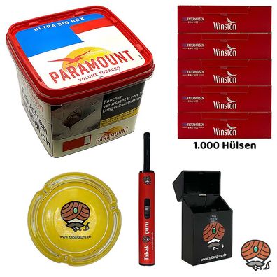 Paramount Volumentabak Ultra Big Box 530g, Winston Hülsen Drehascher Feuerz. Box