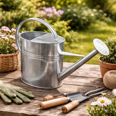 Zinkgießkanne Kanne Gießkanne Zinkkanne Blechkanne Metallkanne Garten 10 Liter