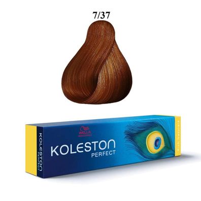 Koleston Perfect Permanent Haarfärbemittel 7/37 Mittelblond Goldbraun 60ml