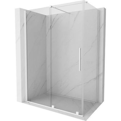 Mexen Velar Duschabtrennung 160x85 cm Schiebetür, weiß, 8mm gehärtetes Glas