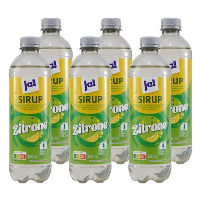 ja! Zitrone Getränkesirup (6 x 0,5L)