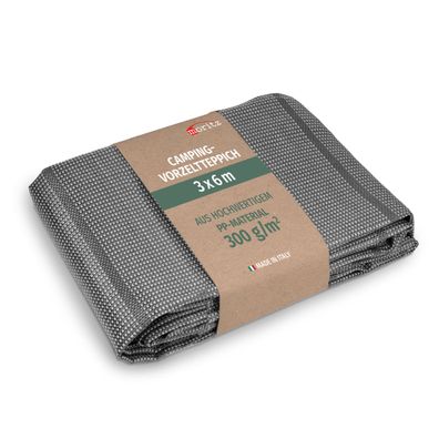 Vorzeltteppich dunkelgrau 250x300 cm [300g/m² PP] wetterfest Campingteppich Outdoor Z