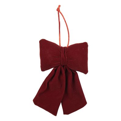 Clayre & Eef Deko-Schleife 10x4x16 cm Rot Synthetisch (Gr. 10x4x16 cm)