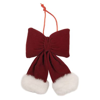 Clayre & Eef Deko-Schleife 10x4x16 cm Rot Synthetisch (Gr. 10x4x16 cm)