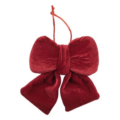 Clayre & Eef Deko-Schleife 12x5x15 cm Rot Synthetisch (Gr. 12x5x15 cm)